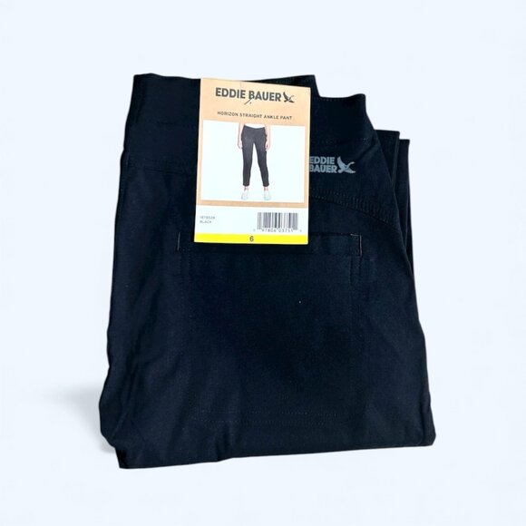 Eddie Bauer Women's Horizon Straight Ankle Pant UPF 50+ Black Size 6 - Picture 7 of 7